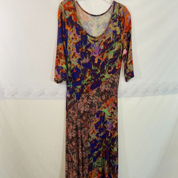 SOLD Soft Surroundings Beautiful Estelle 3/4 Sleeve Graphic Print Maxi Dress - Picture 9 of 12